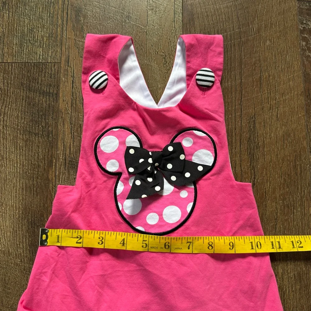Girls Banana Split Matching Set 18 Months Pink White Polka Dot Mickey Disney